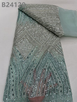 Tissu en dentelle à paillettes brodées 100% polyester CHOCOO, tissu en dentelle africaine à paillettes pour robe de fille