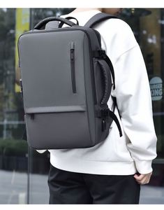 Sac à dos professionnel antivol extensible, imperméable, décontracté, de sport, grande capacité, pour ordinateur portable avec port de chargement USB - Product Image 6