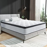 Matelas hybride à ressorts ensachés King Size au design moderne, 5*6 pieds, avec mousse acoustique à mémoire de forme et latex naturel, emballage hôtelier pour chambre à coucher