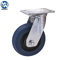 Roue pivotante industrielle robuste en fonte avec noyau en caoutchouc de 4 pouces (50 mm), capacité de charge de 200 kg, résistante à la chaleur, fixe/ pivotante