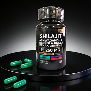 Bağışıklığı Güçlendirmek İçin Yetişkinler İçin Aşvagandha, Rhodiola Rosea ve <span class=keywords><strong>Ginseng</strong></span> İçeren Süper Etkili 8'i 1 Arada Şilajit Kapsülleri - Product Image 1