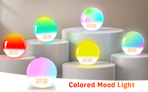 Mặt Trời Mọc mô phỏng sức khỏe thông minh thức dậy ánh sáng cho tà vẹt nặng báo động kép với FM Radio 7 đêm ánh sáng ban ngày màu sắc báo động kép - Product Image 4