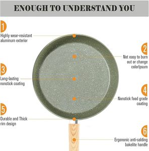 Geling giá tốt nhất không dính màu xanh lá cây Granite Cookware <span class=keywords><strong>sets</strong></span> nhà máy bán buôn cảm ứng chậu và chiên chảo - Product Image 5