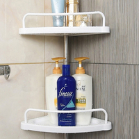 Étagère de douche d'angle réglable sur pied, télescopique, en plastique, personnalisable pour fournisseurs