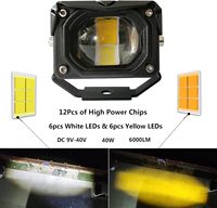 Kingshowstar 60W LED Lumière d'angle jaune blanc Hi/Lo Beam Pod Projecteur de conduite de nuit pour voiture tout-terrain motos nouveau phare