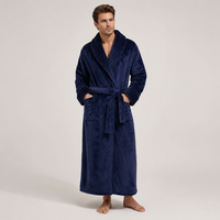 Peignoir en molleton à bordure gaufrée avec logo personnalisé, long, chaud, pour l'hiver, style kimono, pour hôtel, spa, usage domestique