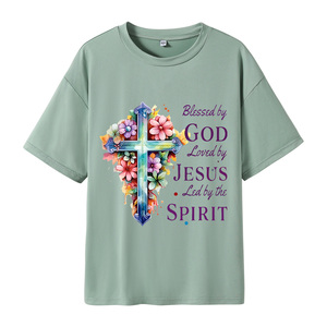 Vente en gros usine – <span class=keywords><strong>T</strong></span>-<span class=keywords><strong>shirt</strong></span> <span class=keywords><strong>vintage</strong></span> imprimé 100 % polyester pour <span class=keywords><strong>femme</strong></span>, confortable, coupe régulière, respirant, col rond décontracté pour <span class=keywords><strong>femme</strong></span> - Product Image 5