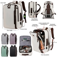 Sac à dos pour ordinateur portable extensible multicolore avec logo personnalisé, port de charge USB, pour les voyages, les affaires et les trajets quotidiens