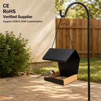 JH-Mech OEM Mangeoire à oiseaux suspendue d'extérieur en acier au carbone, bien proportionnée, avec pêne de récupération de graines et soudure à intégrité structurelle, pour jardin