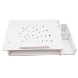 Support pour ordinateur portable à 2 niveaux en composite bois-plastique, organisateur de bureau multifonctionnel pour le bureau et les étudiants - Product Image 5