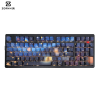 Zornher Sea Moon Keycaps, couvre-clavier mécanique personnalisé, DIY, ensemble de touches de jeu roses pour claviers 60, 68, 87, 104 touches