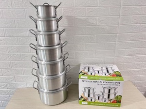 Nhà bếp đồ nấu nướng nhôm góc bên phải stockpot đúc nhôm nhà bếp <span class=keywords><strong>Cookware</strong></span> <span class=keywords><strong>Set</strong></span> của 7 cái nấu ăn nồi <span class=keywords><strong>Set</strong></span> - Product Image 2