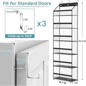 Organizador Colgante de Seis Niveles de Tela No Tejida y PVC para Almacenar Artículos Diversos y Juguetes, para Montar en la Pared o Sobre la Puerta - Product Image 6
