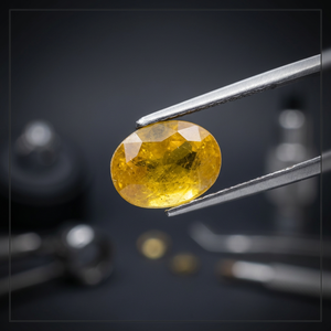 Saphir Jaune Naturel de Bangkok Certifié GIA, 3,27 Carats, Forme Ovale, Pierre Précieuse Jaune Doré, Pierre Non Montée - Product Image 1
