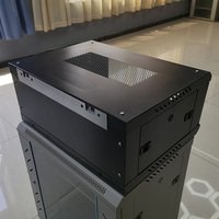 Armoire réseau murale en acier noir 4U, rack de serveur personnalisé en stock, profondeur 450 mm