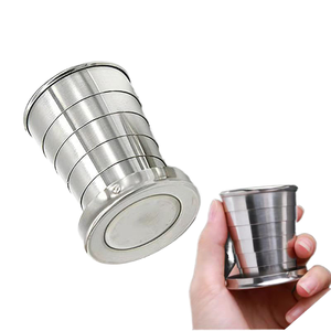 Verre à shot pliable en acier inoxydable, tasse portable pour l'extérieur, design moderne, compact, léger, bouteille d'eau, verre à vin - Product Image 1