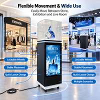Support d'affichage publicitaire LED intérieur HD avec vitrine en verre, kiosque numérique écoénergétique pour les boutiques de sacs à main