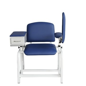 Silla de donación de sangre con reposabrazos manual ajustable en altura y cajón para uso médico - Product Image 2