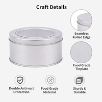 Boîte de rangement ronde en fer blanc 90 x 45 mm, étui circulaire pour broches, conteneur d'emballage avec couvercle imprimé sur mesure, organisateur compact pour accessoires