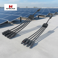 1000V 4mm Y-Typ Fünfwege-Solarpanel-Kabelverbinder 3:1 Parallel-Verteilerstecker Verzinnte Kupferkontakte Männlich/Weiblich PC