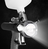 Pistol semprot lampu kilat LED lukisan ukuran dapat diatur dengan baterai isi ulang tunggal tipe umpan tekanan tinggi ABS