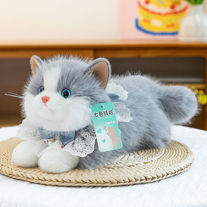 Peluche réaliste chat Ragdoll, jouet en peluche de qualité, simulation mignonne, <span class=keywords><strong>chaton</strong></span> à longue fourrure, cadeau pour filles et amies, vente en gros - Product Image 4