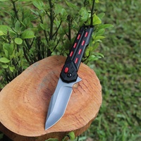 Couteau pliant tactique de survie pour le camping en plein air, nouveau design, manche en alliage de zinc noir, avec clip dorsal.