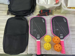 PRO Pickleball Paddle Matte Finish 16mm T700 <strong>Pickle</strong> Ball Padel <strong>Set</strong> of 2 with Carry Bag - Product Image 2