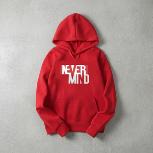 <b>Red</b> 100% Cotton Letter Printed Graphic Hooded Sweatshirt Pullover <b>Hoodie</b> with Front Pocket Loose Fit for Autumn - Product Image 2