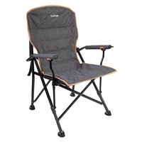 Chaise de camping pliable robuste et moderne BUNKER INDUST, surdimensionnée, portable, pour utilisation en parc, avec coussin rembourré, pour l'extérieur