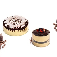 Boîte à biscuits ronde vide en étain doré RTS 6,5/7,8 pouces 168*50mm 198*64mm Boîte en fer blanc alimentaire pour gâteaux et tiramisu Boîte à pâtisserie
