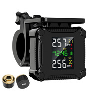 Monitor de Presión de Neumáticos Inalámbrico con Energía Solar para Motocicleta, TPMS, Emparejamiento Rápido, Sin Programación, Visualización en Tiempo Real para Neumáticos de Moto
