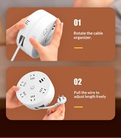 Multiprise filaire US/UE avec 2 ports USB-A et 1 port USB-C, plateau de rangement USB, rallonge avec interrupteur et prises multi-normes pour usage domestique