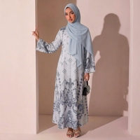 Robe longue élégante de luxe imprimée avec strass pour femme, manches longues, style ethnique, longueur ras du sol, pour femmes musulmanes palestiniennes, vente en gros