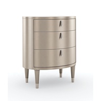 Table de chevet moderne en bois massif à 3 tiroirs Table de chevet de beauté Accents dorés Commodes pour le rangement de la chambre à coucher