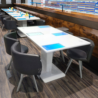 Table tactile intelligente à quatre écrans de 13.3 pouces en aluminium pour restaurant à commande automatique et café de type capacitif