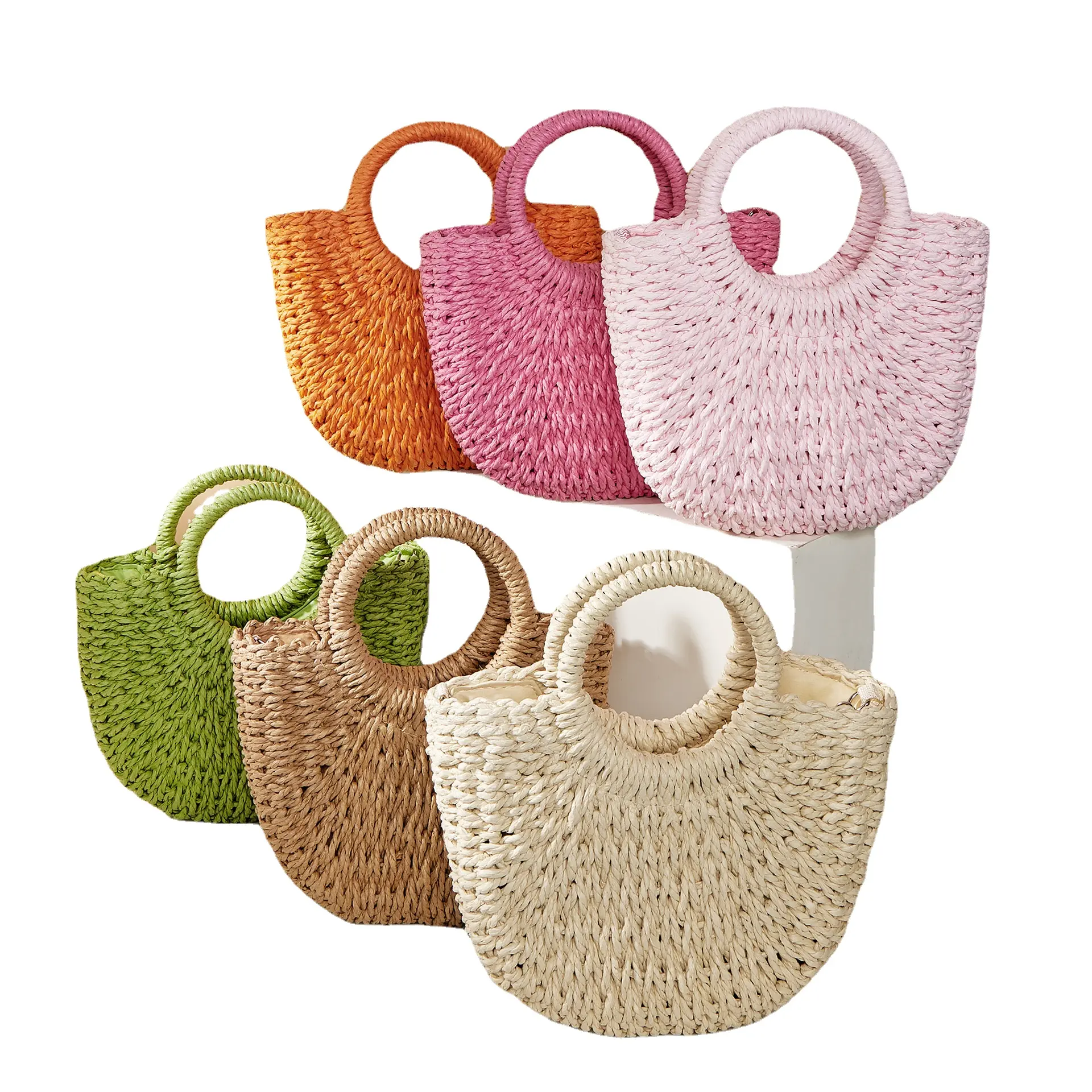 2024 Hot sale Bohemian European Style summer woven straw bag women handbag beach bags