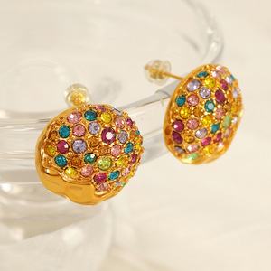 ต่างหูแบบติดหู รูปทรงลูกบอล โลหะผสมสังกะสี ประดับมุกและเพชร สำหรับงานปาร์ตี้ เครื่องประดับแฟชั่น EH786 - Product Image 3