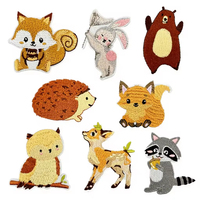 Patchs brodés thermocollants mignons d'animaux de la forêt : renard, ours, cerf, hibou, raton laveur, appliques pour sacs à dos, jeans, chapeaux, vêtements, décoration DIY, cadeau
