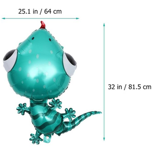 Large Cute Teal Gecko Foil <b>Balloon</b>, Metallic Reptile Mylar <b>Balloon</b> for Kids Jungle & Gecko Themed Birthday Party <b>Decor</b> - Product Image 3