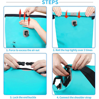 Logo personnalisé OEM 25L PVC Roll Top Dry Sack Pochette flottante réfléchissante pour le kayak, le canoë, le camping, l'escalade-Sac sec étanche