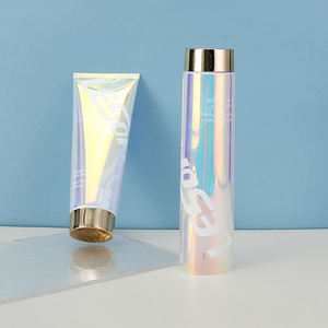 Logo personnalisé 100ml arc-en-ciel effet paillettes matériau Tube rond vide nettoyant pour le visage dentifrice emballage cosmétique - Product Image 3