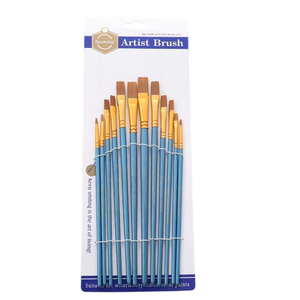 Keep Smiling Set di 12 Pennelli per Pittura Multiforma con Manico in Legno, Pennelli per Acquerello di Alta Qualità, Materiali Artistici - Product Image 2