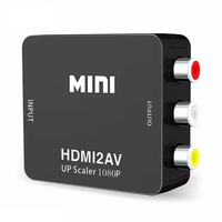 Adaptor hdmi ke Av 1080p60HZ HD, kualitas tinggi Video TV rumah Hdmi2av untuk proyektor kamera komputer