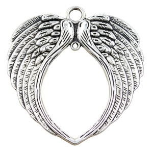 Breloques ailes d'ange 74x69mm tibétain argent couleur pendentifs Antique fabrication de bijoux bricolage artisanat fait main - Product Image 1