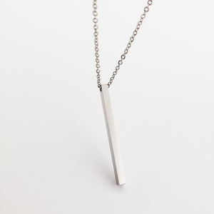 Collar con barra personalizada de 4 lados, joyería con logotipo personalizado, collar con barra vertical, collar grabable, barras, bisutería para mujer - Product Image 4