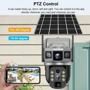 12MP Three Lens Outdoor IP66 <strong>CCTV</strong> V380 Pro 4G Solar <strong>Battery</strong> <strong>Powered</strong> Camera 10X Optical Zoom Built-in Mic CMOS Wide Angle Cloud - Product Image 4
