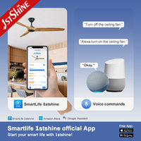 Ventilateur de plafond intelligent 1stshine avec commande Wi-Fi, compatible vocale, pales en bois massif, économie d'énergie, innovant pour la maison