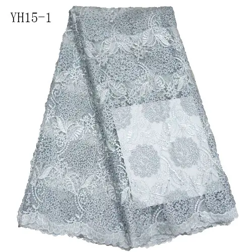 HOT sale Nigerian Fabrics french lace 2019 Fashion lace african style Swiss voile lace fabric for wedding dress YH15