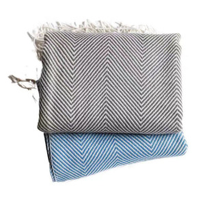 Couverture en polyester tricotée à motif chevrons avec pampilles, style européen, 500g, personnalisable, vente en gros Inermor - Product Image 5